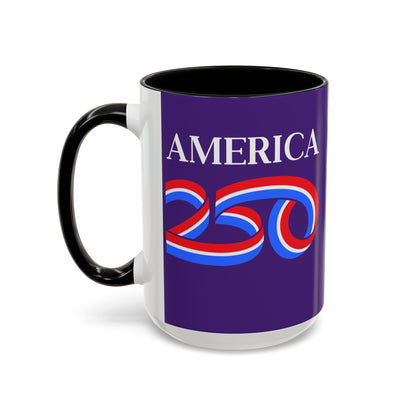 America 250 Dark Purple Accent Mug by theGreenDragonTavern.shop