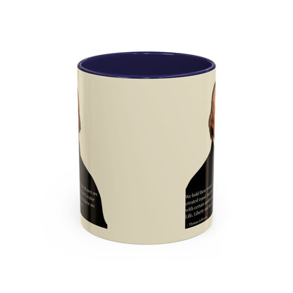 We hold these truths to be self-evident Parchment Yellow Accent Mug by theGreenDragonTavern.shop