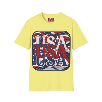 RED White and Blue USA Patriot Light colors Unisex T-Shirt by theGreenDragonTavern.shop