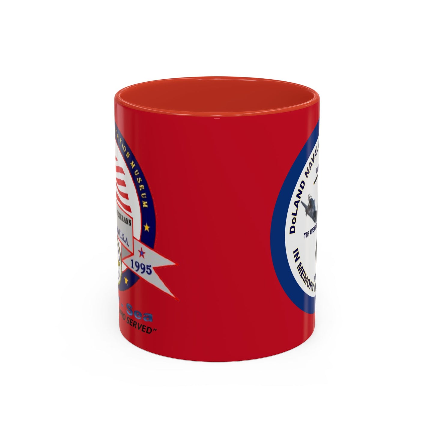 DNASM 2-sided, Founding & Student Art w/Navy Ring Red Accent Mug by theGreenDragonTavern.shop