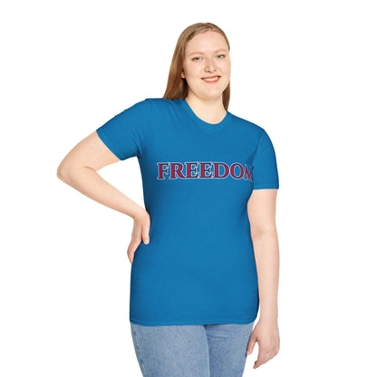Freedom, Red font, Dark colors Unisex T-Shirt by theGreenDragonTavern.shop