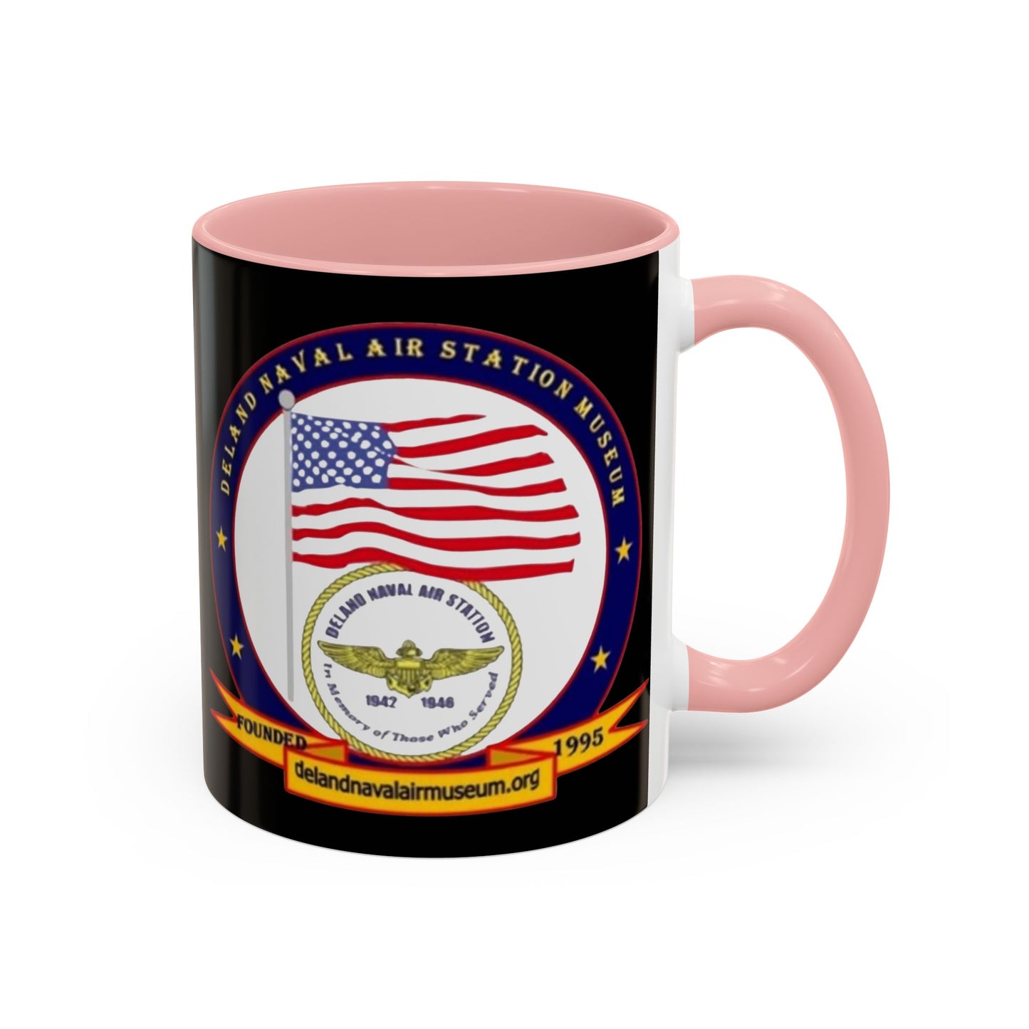 DeLand Naval Air Station Museum Black Accent Mug by theGreenDragonTavern.shop
