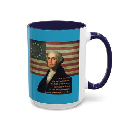 Washington's Earnest Prayer Turquoise Accent Mug by theGreenDragonTavern.shop