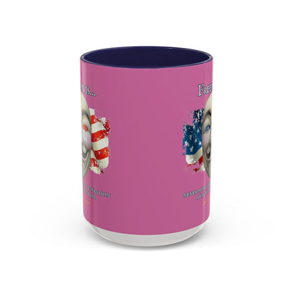 Ronald Reagan Freedom Vendetta Pink Accent Mug by theGreenDragonTavern.shop