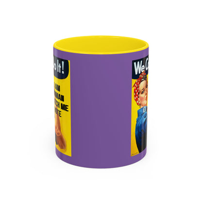 I Am Woman Watch Me Vote Rosie Light Purple Accent Mug by theGreenDragonTavern.shop