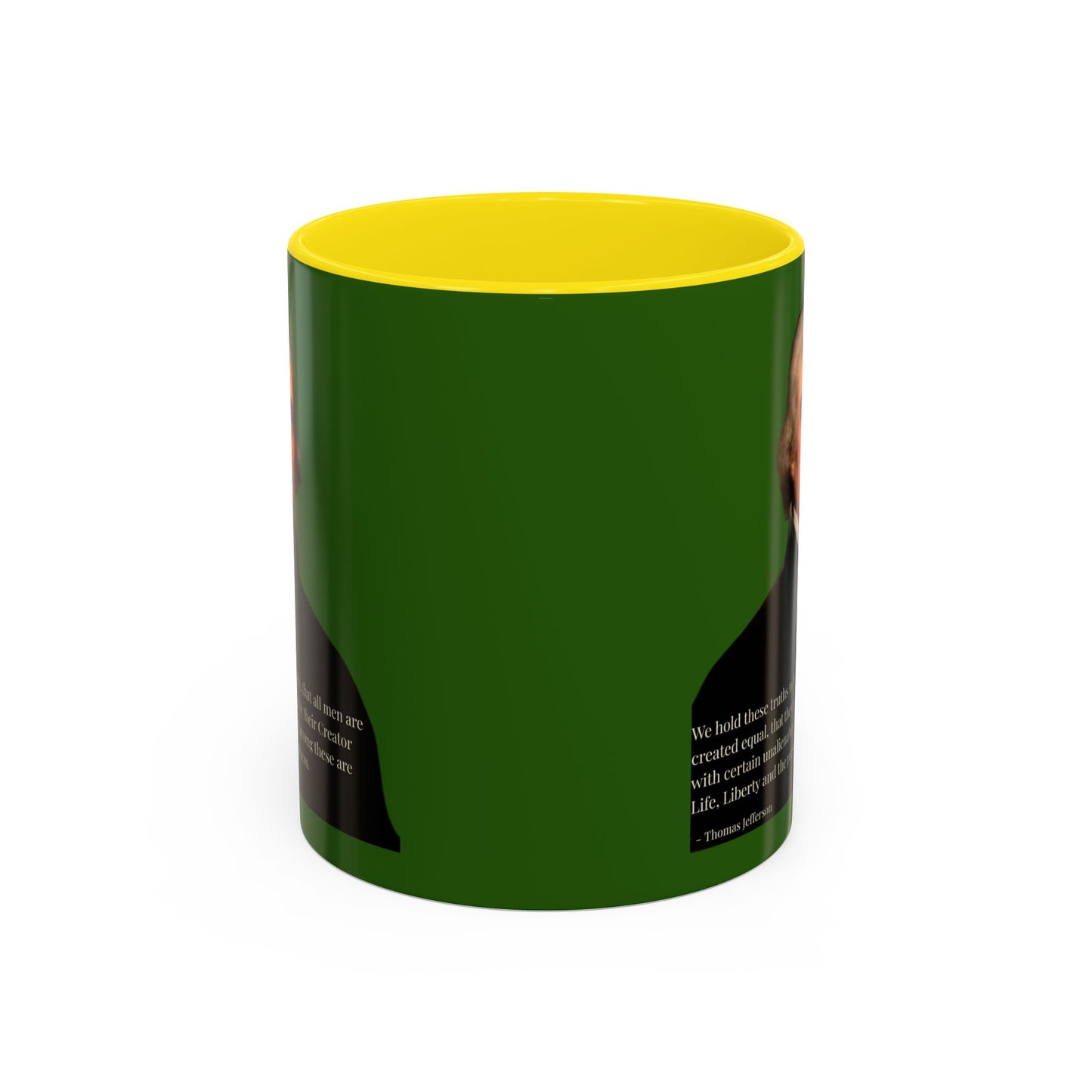 We hold these truths to be self-evident Dark Green Accent Mug by theGreenDragonTavern.shop