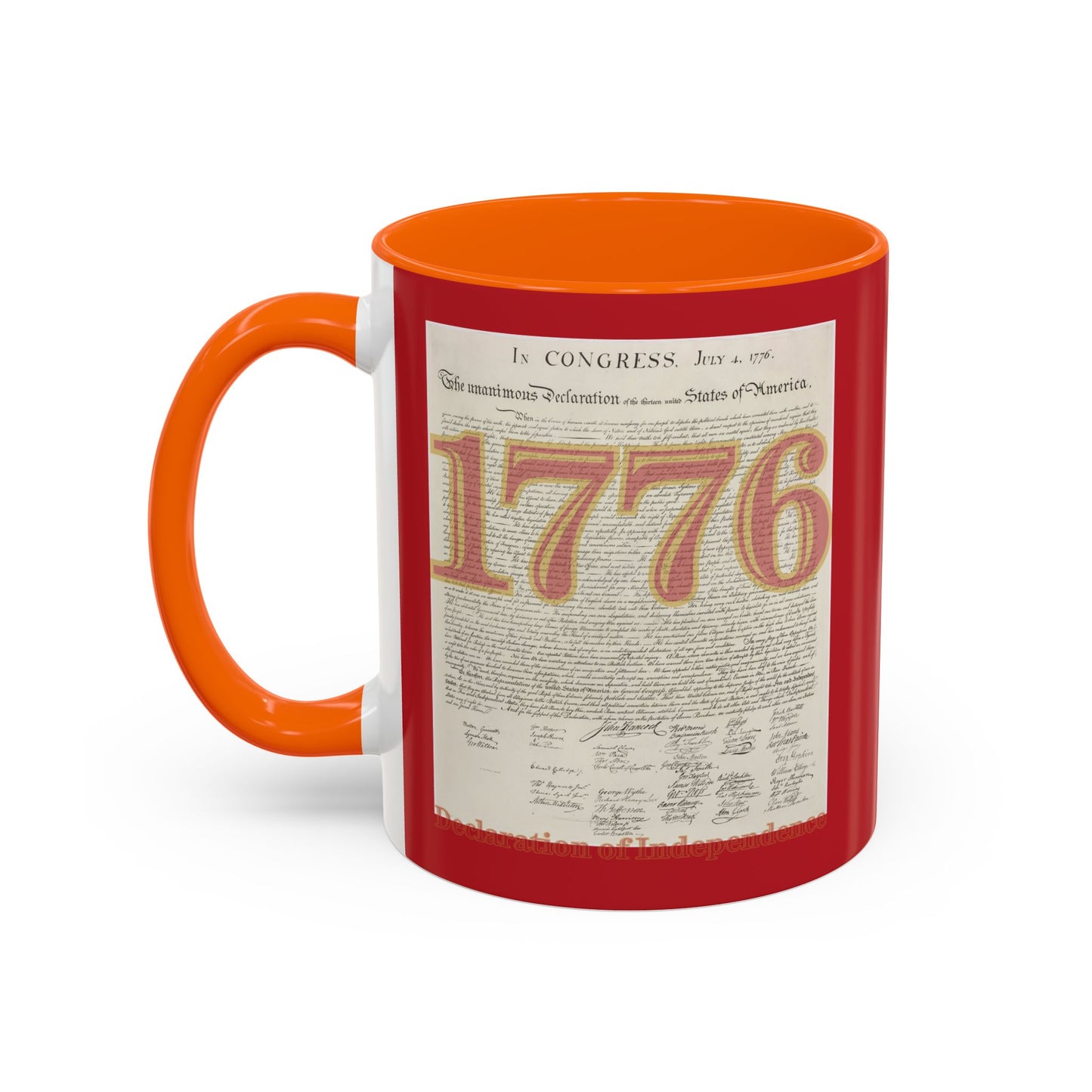 Declaration of Independence Red Accent Mug by theGreenDragonTavern.shop