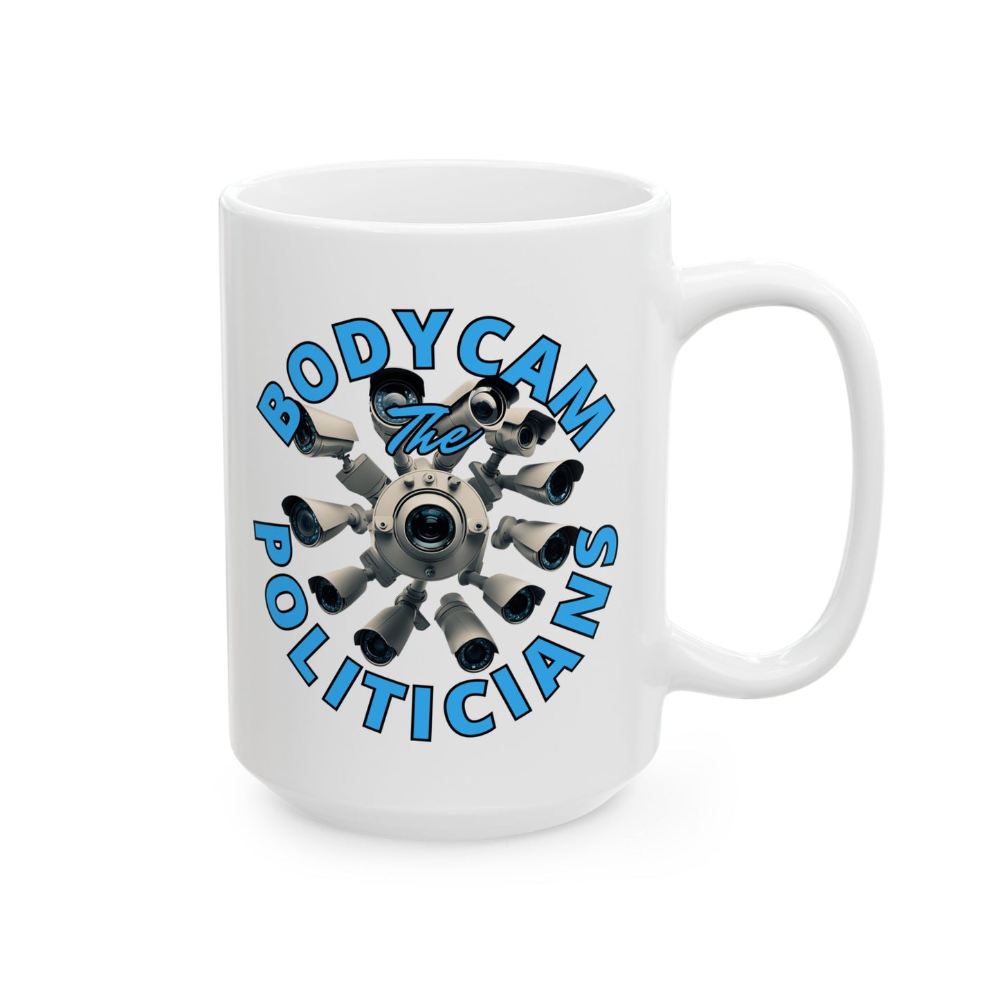 Bodycam the Politicians Cameras White Mug by theGreenDragonTavern.shop