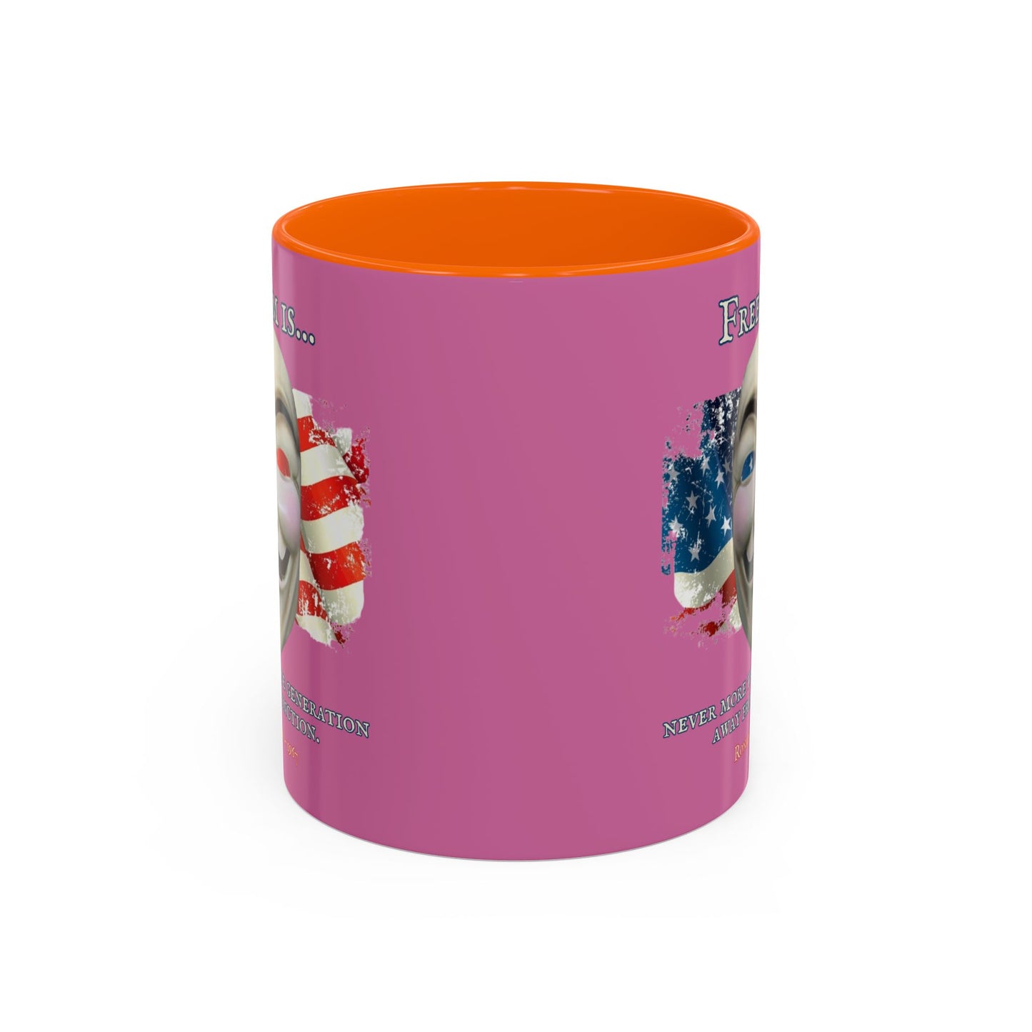 Ronald Reagan Freedom Vendetta Pink Accent Mug by theGreenDragonTavern.shop