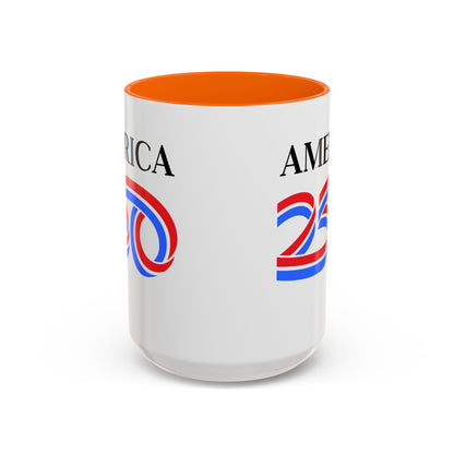 America 250 White Accent Mug by theGreenDragonTavern.shop
