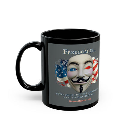 Ronald Reagan Freedom Vendetta Grey Mug by theGreenDragonTavern.shop