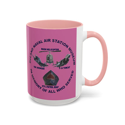 DNASM 2-sided, Founding & Student Art Pink Accent Mug by theGreenDragonTavern.shop