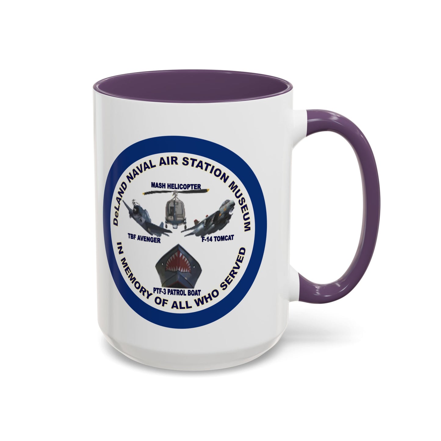 DNASM Student Art Navy Frame White Accent Mug by theGreenDragonTavern.shop