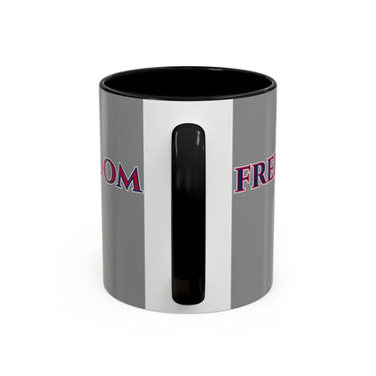 Freedom, Grey Accent Mug by theGreenDragonTavern.shop