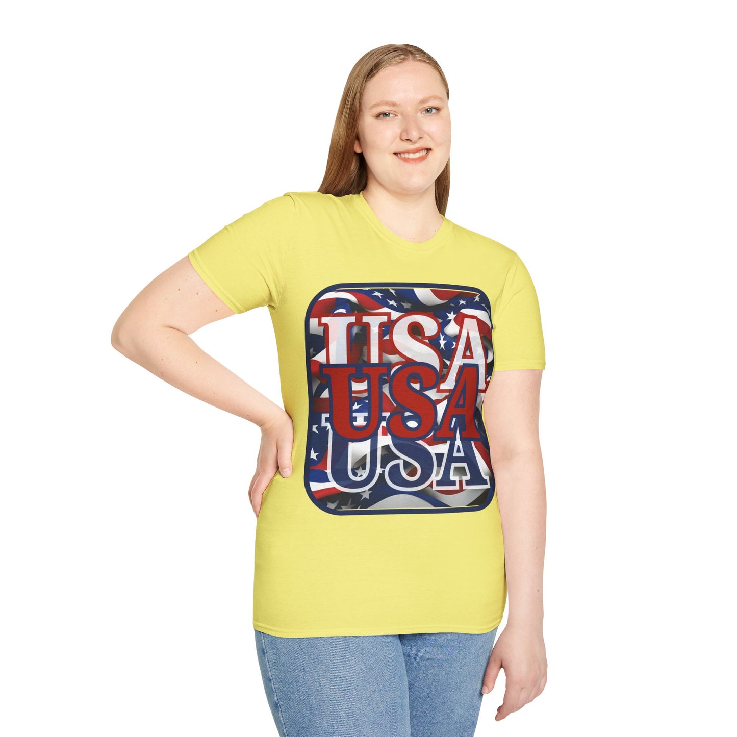 RED White and Blue USA Patriot Light colors Unisex T-Shirt by theGreenDragonTavern.shop