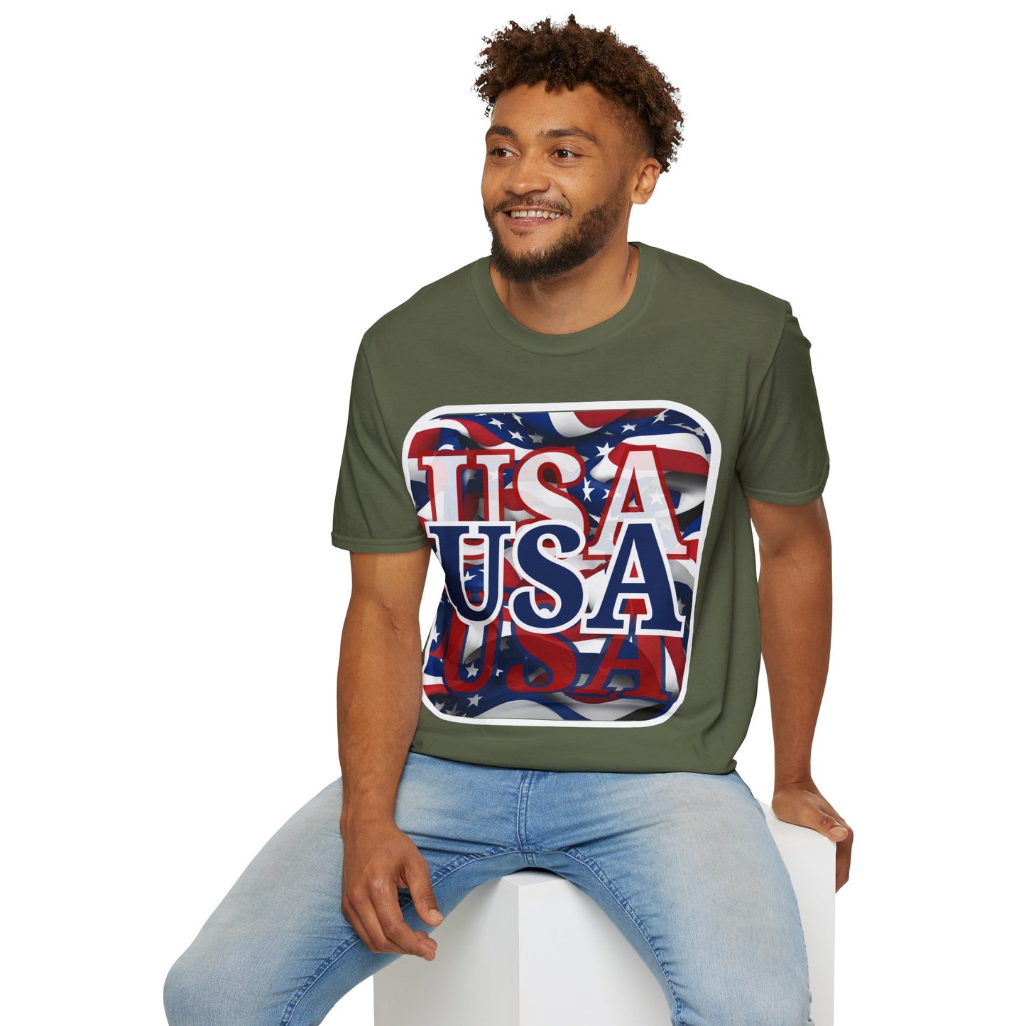 Red White and BLUE USA Patriot Dark colors Unisex T-Shirt by theGreenDragonTavern.shop