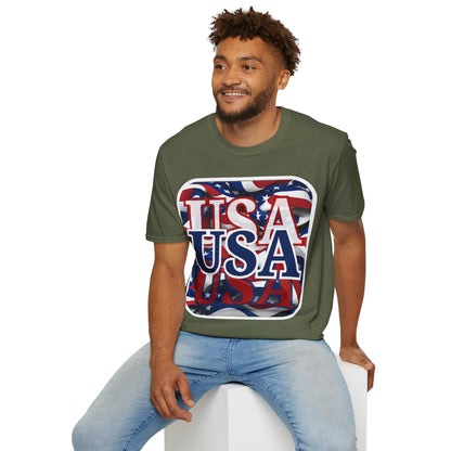 Red White and BLUE USA Patriot Dark colors Unisex T-Shirt by theGreenDragonTavern.shop
