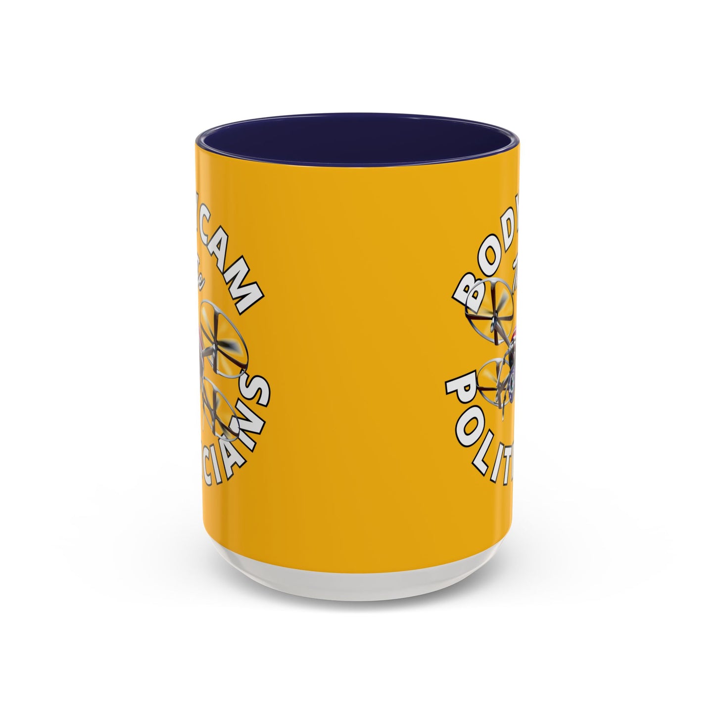 Bodycam the Politicians Drone Yellow Accent Mug by theGreenDragonTavern.shop