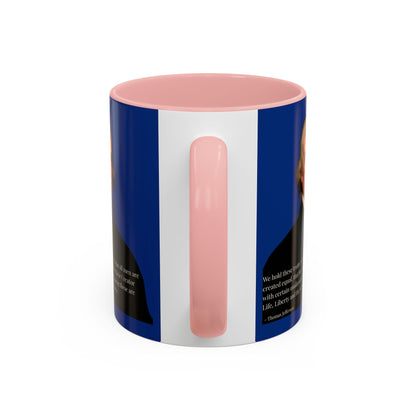 We hold these truths to be self-evident Dark Blue Accent Mug by theGreenDragonTavern.shop