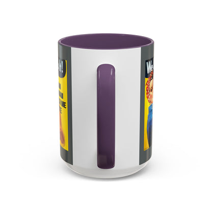 I Am Woman Watch Me Vote Rosie Grey Accent Mug by theGreenDragonTavern.shop
