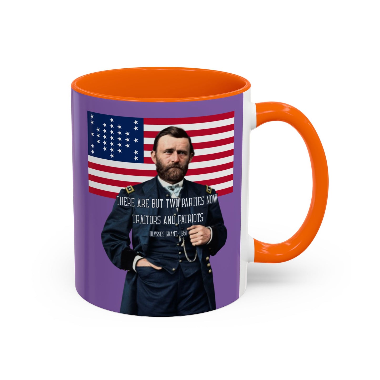 "Traitors and Patriots" Ulysses Grant Light Purple Accent Mug by theGreenDragonTavern.shop