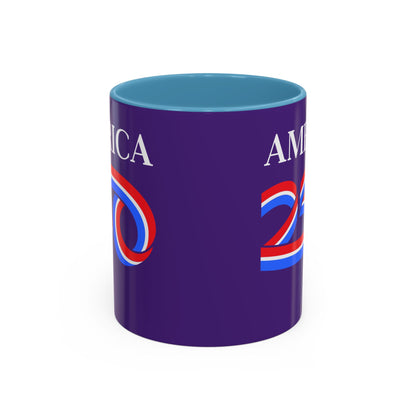 America 250 Dark Purple Accent Mug by theGreenDragonTavern.shop