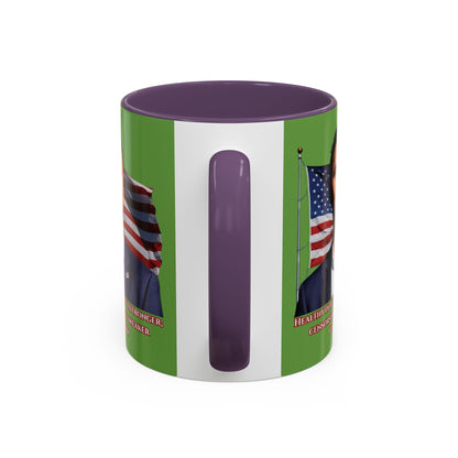 Charlie Kirk, Healthy Debate Green Accent Mug by theGreenDragonTavern.shop