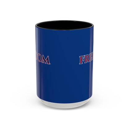 Freedom, Dark Blue Accent Mug by theGreenDragonTavern.shop