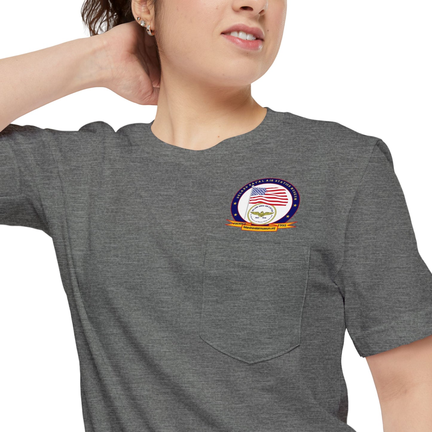 DeLand Naval Air Station Museum Unisex Pocket T-Shirt by theGreenDragonTavern.shop