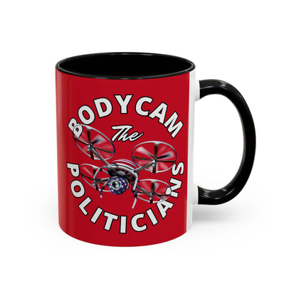 Bodycam the Politicians Drone Red Accent Mug by theGreenDragonTavern.shop