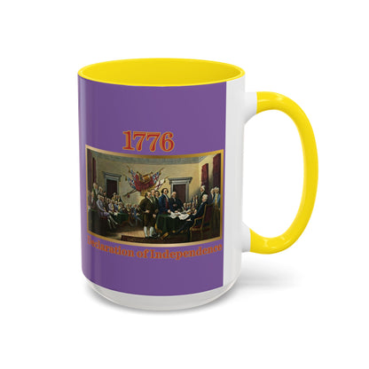 Declaration of Independence Light Purple Accent Mug by theGreenDragonTavern.shop