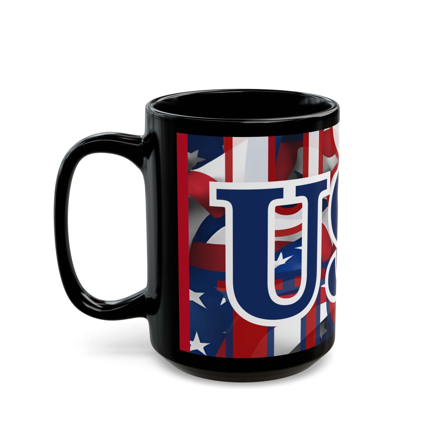 USA! USA! USA Blue font Patriot Red Mug by theGreenDragonTavern.shop