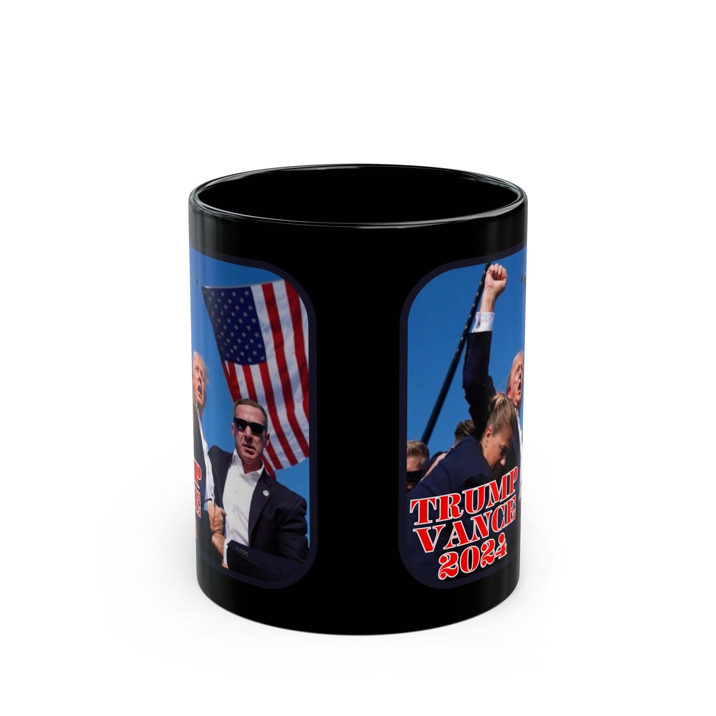 Trump and Vance 2024 Black Mug by theGreenDragonTavern.shop