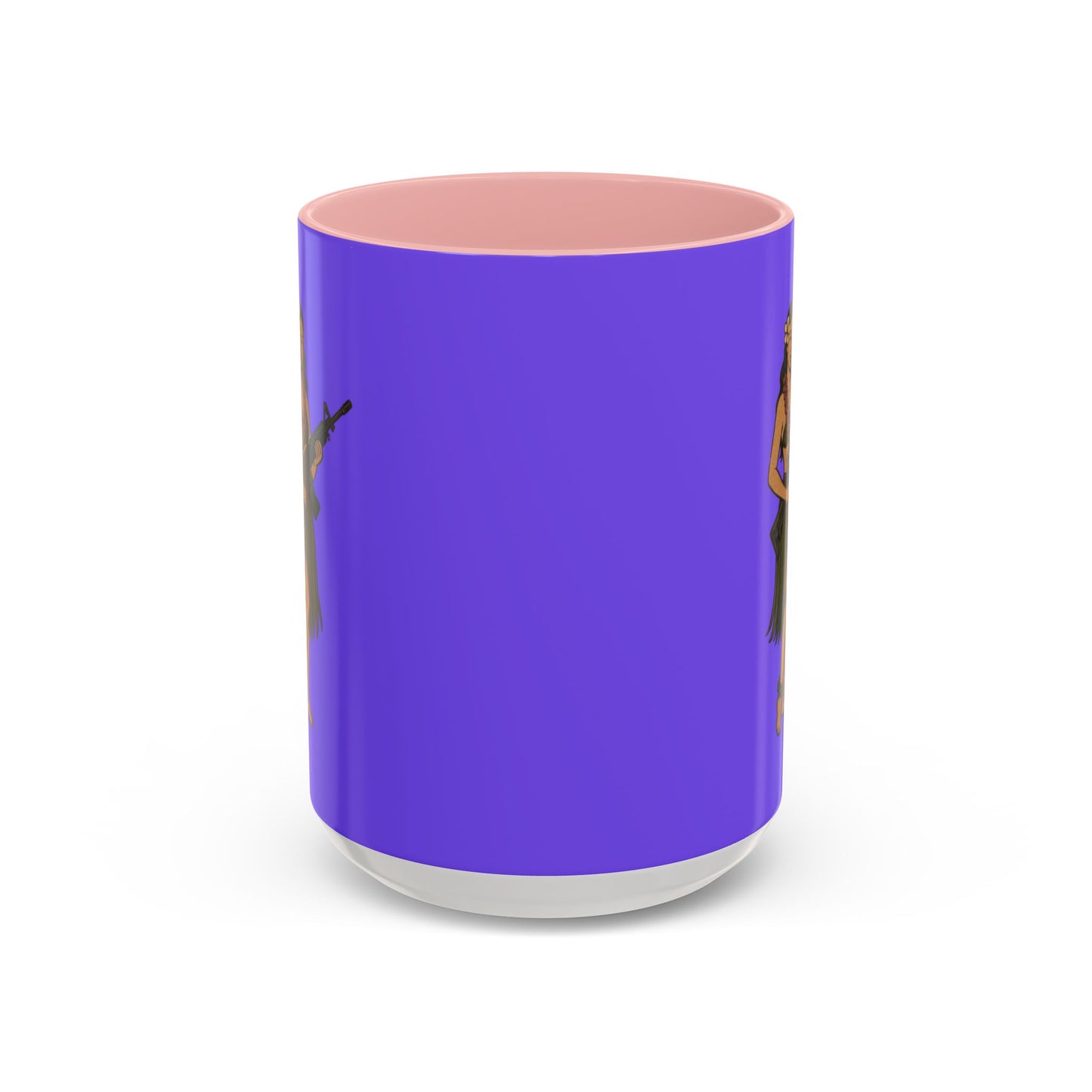 Hula Girl Packin' Heat Light Purple Accent Mug by theGreenDragonTavern.shop