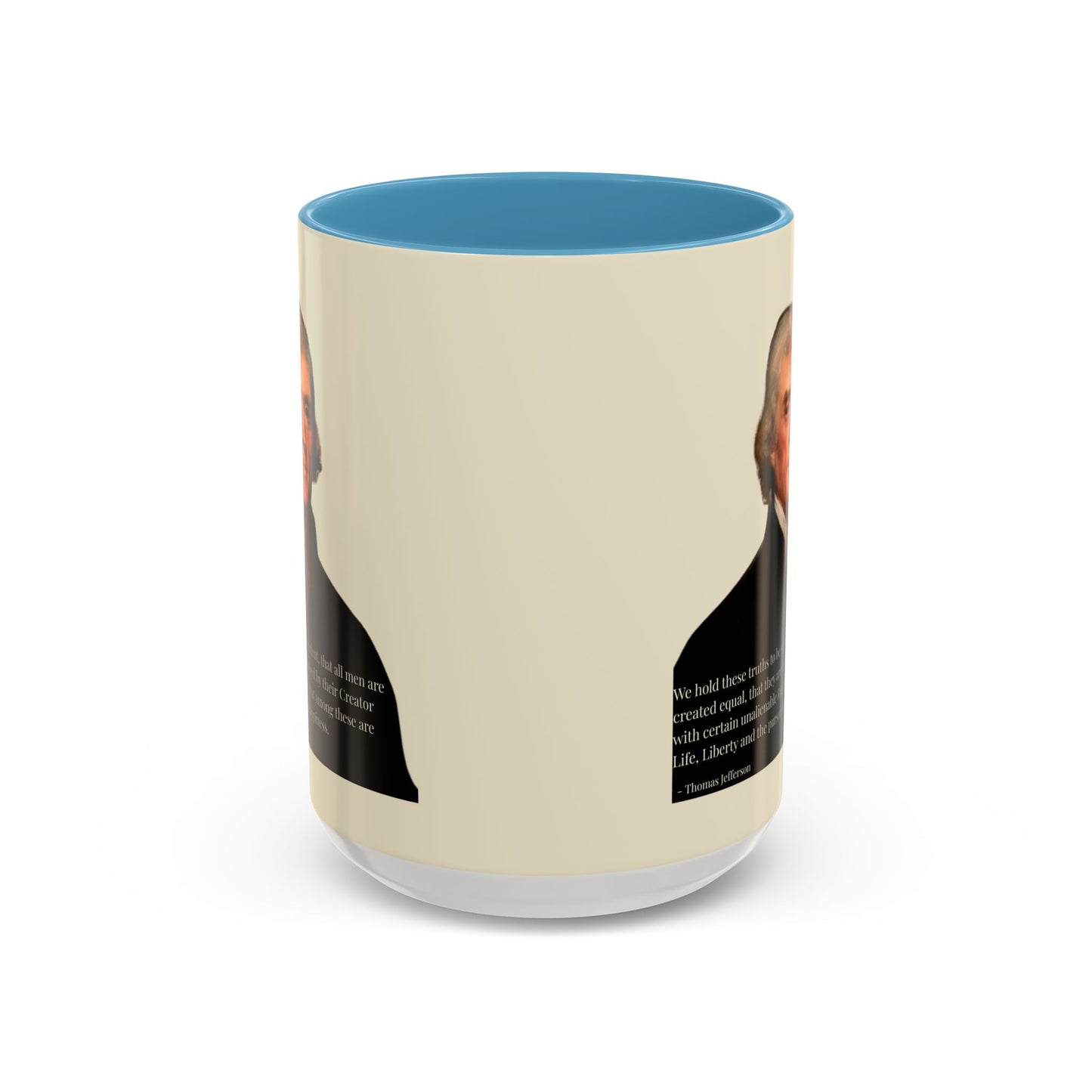 We hold these truths to be self-evident Parchment Yellow Accent Mug by theGreenDragonTavern.shop
