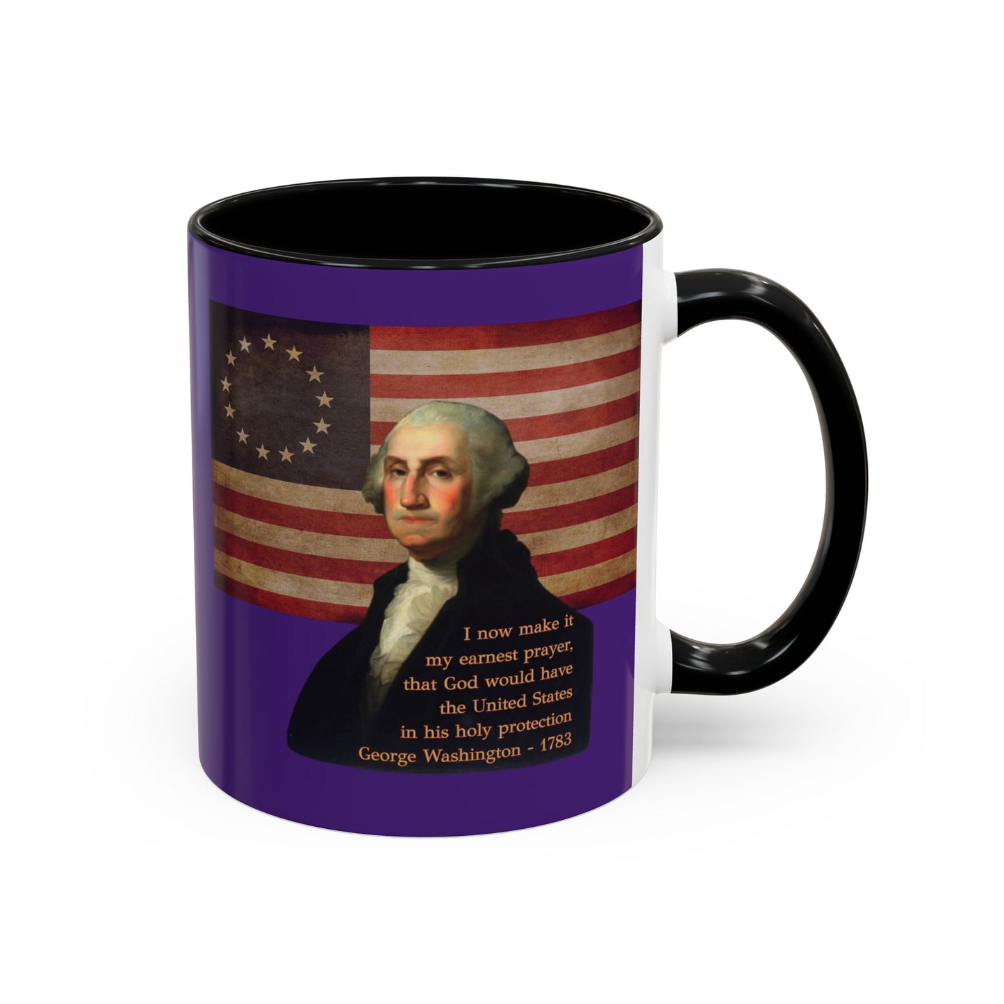 Washington's Earnest Prayer Purple Accent Mug by theGreenDragonTavern.shop