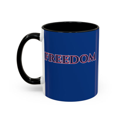 Freedom, Dark Blue Accent Mug by theGreenDragonTavern.shop