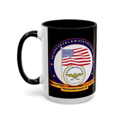 DeLand Naval Air Station Museum Black Accent Mug by theGreenDragonTavern.shop