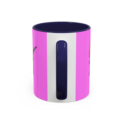 Hula Girl Packin' Heat Pink Accent Mug by theGreenDragonTavern.shop
