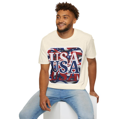 Red White and BLUE USA Patriot Light colors Unisex T-Shirt by theGreenDragonTavern.shop
