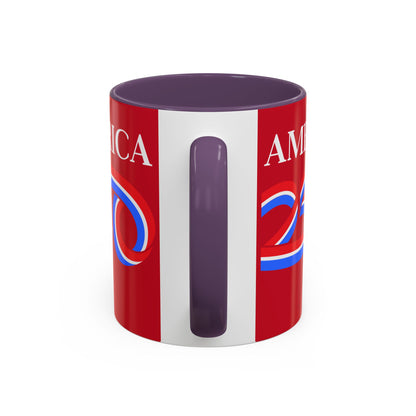 America 250 Red Accent Mug by theGreenDragonTavern.shop