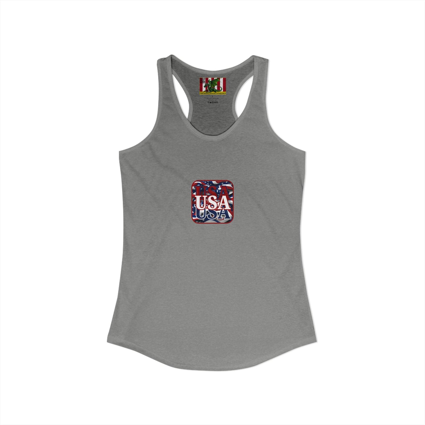 2-sided, Red WHITE and Blue USA Patriot Women's Racerback Tank Top by theGreenDragonTavern.shop