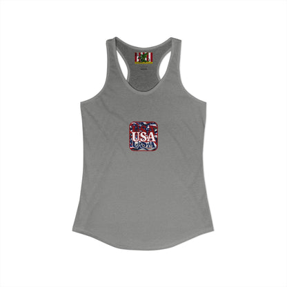 2-sided, Red WHITE and Blue USA Patriot Women's Racerback Tank Top by theGreenDragonTavern.shop
