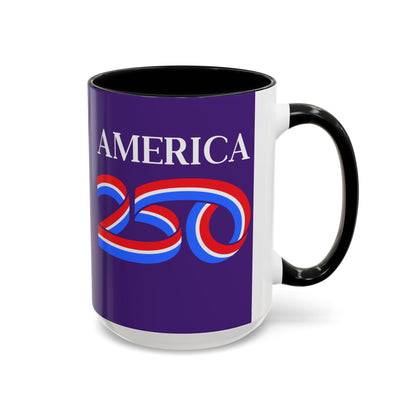 America 250 Dark Purple Accent Mug by theGreenDragonTavern.shop