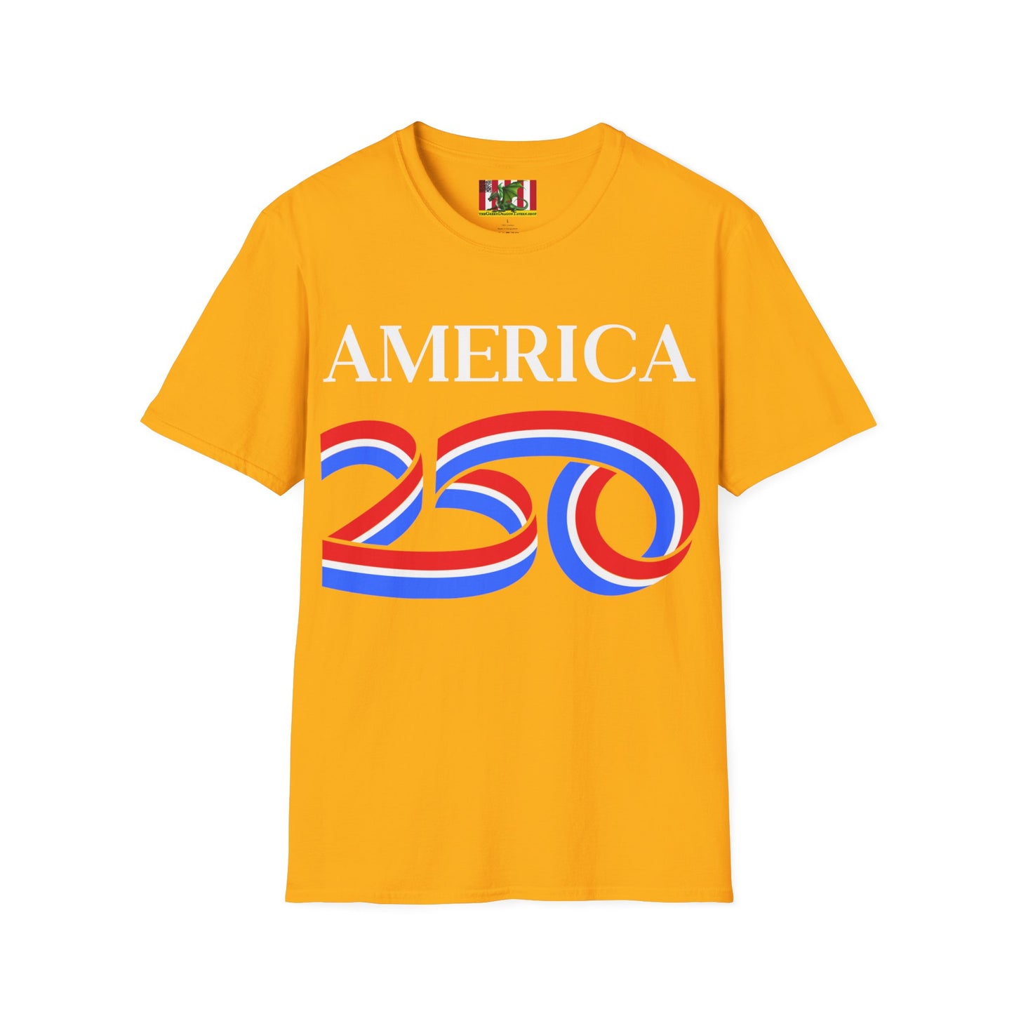 America 250 White font, Light colors, Unisex T-Shirt by theGreenDragonTavern.shop