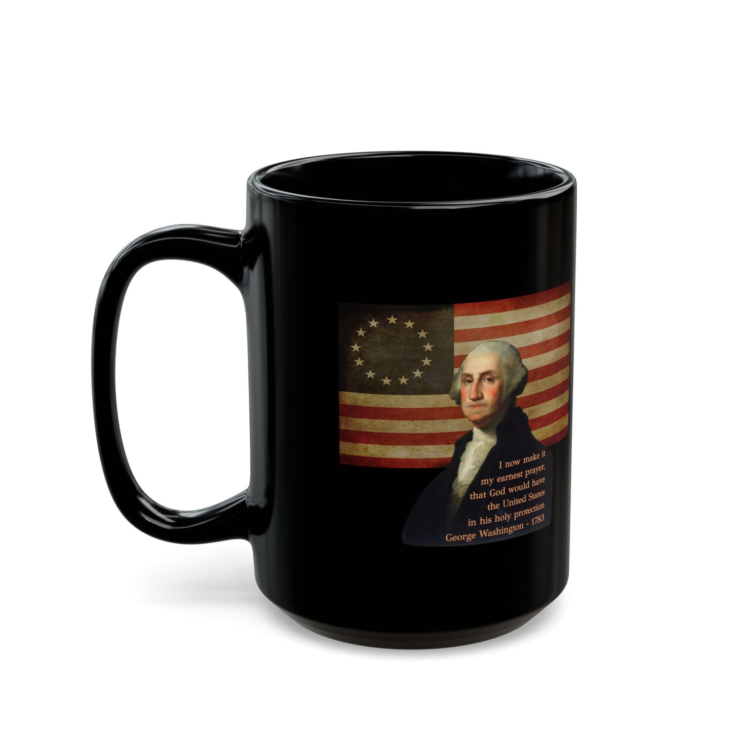 Washington's Earnest Prayer Black Mug by theGreenDragonTavern.shop