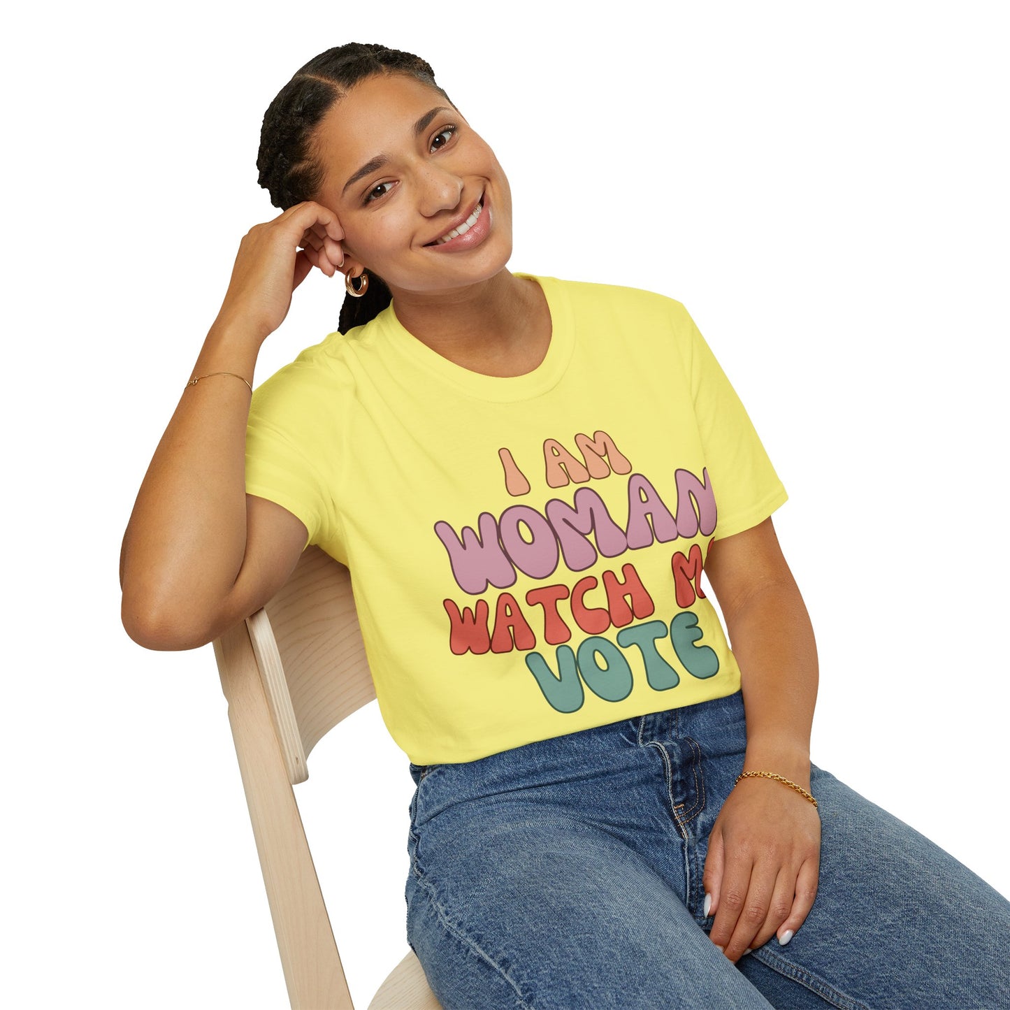 I Am Woman Watch Me Vote LTcolors Unisex T-Shirt by theGreenDragonTavern.shop