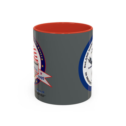 DNASM 2-sided, Founding & Student Art w/Navy Ring Grey Accent Mug by theGreenDragonTavern.shop