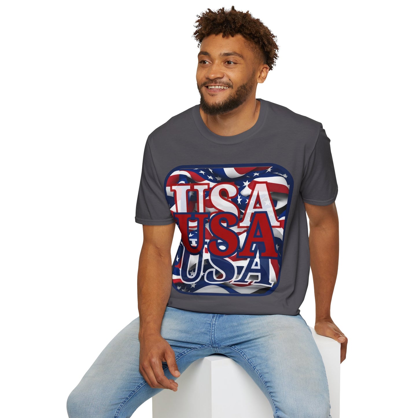 RED White and Blue USA Patriot Dark colors Unisex T-Shirt by theGreenDragonTavern.shop