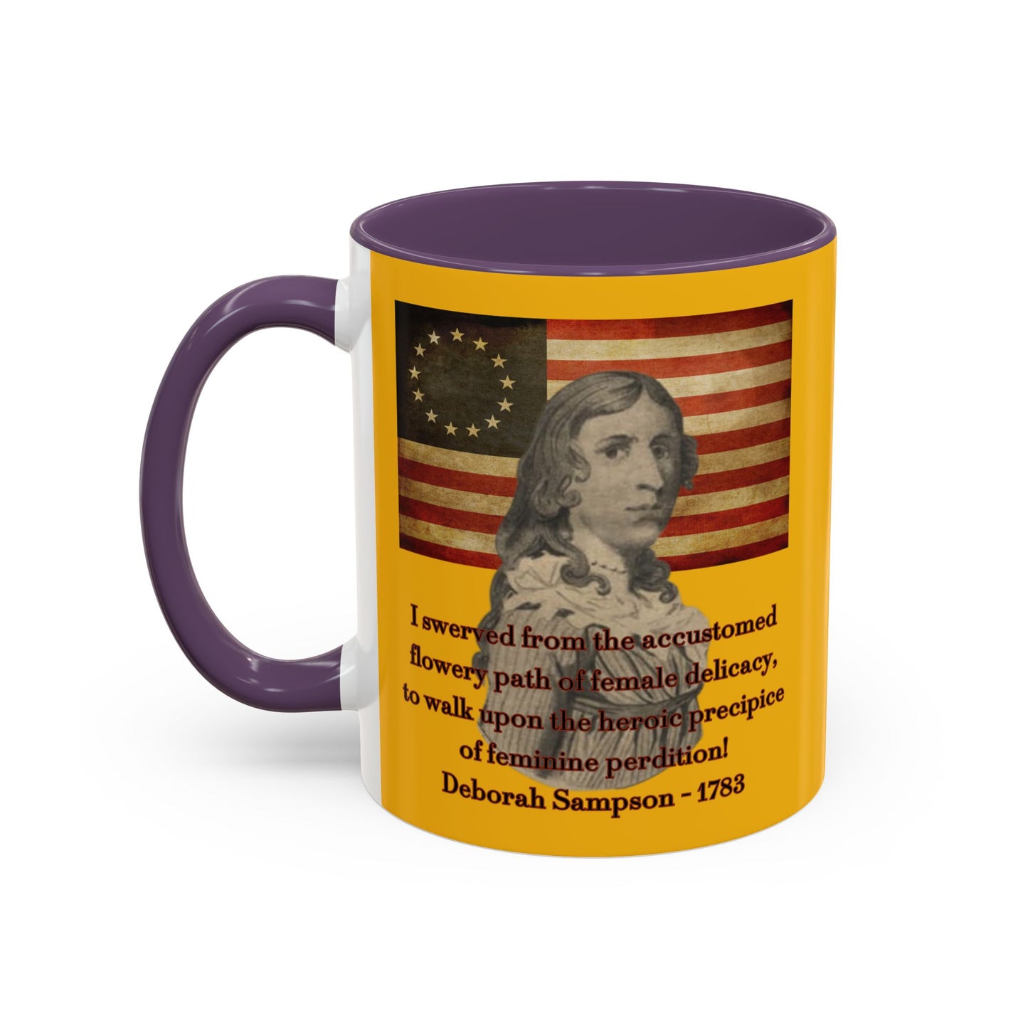 Deborah Sampson, America's Mulan Yellow Accent Mug by theGreenDragonTavern.shop